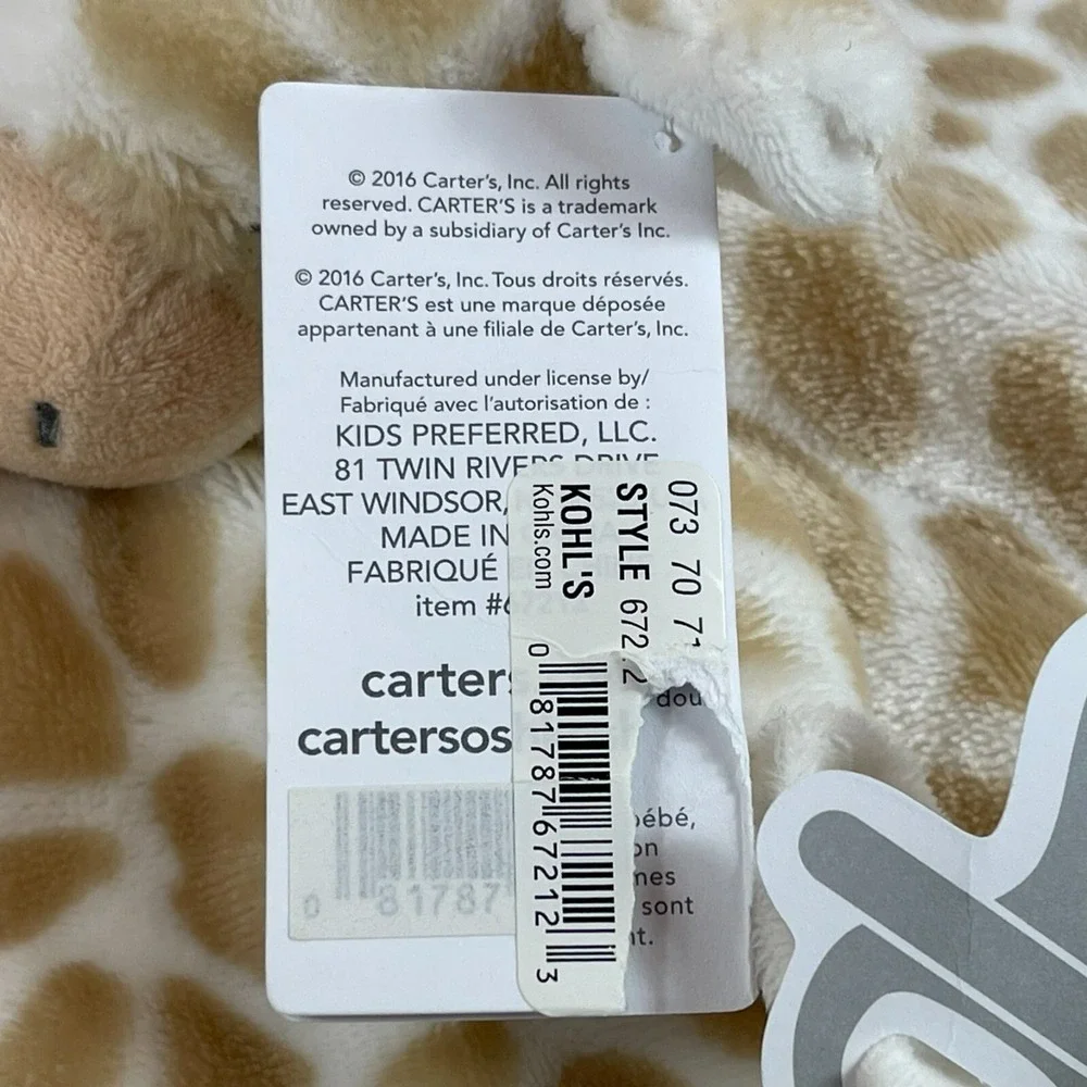 Carters Giraffe Soft Blanket Plush 13